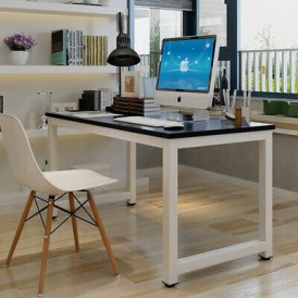 Black Wood Computer Table Study Desk Office Furniture PC Laptop Workstation Home